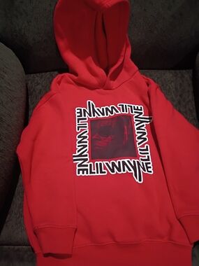 Red Graphic Kids Hoodie with Center Print